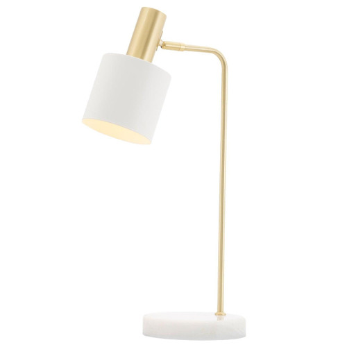Table Lamp White Marble Base Adjustable Shade E27 25W