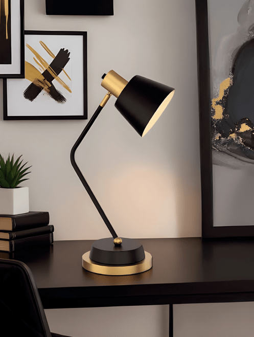 Table Lamp Black-Gold Adjustable E27 40W