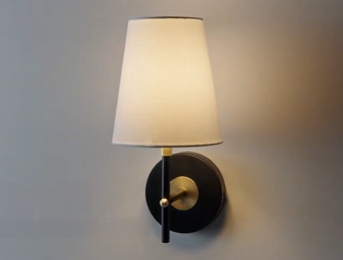 Wall Lamp Black Linen Shade E27 25W