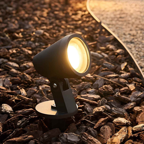 Garden Spike Light Black 12V 6.5W MR16 IP67 Adjustable Head