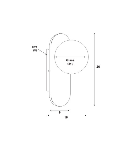 Wall Light Travertine Oval Opal Glass G9 4W 4000K 400lm IP44