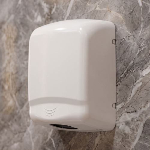 Hand Dryer White Steel Sensor Operated 1640W 30cm