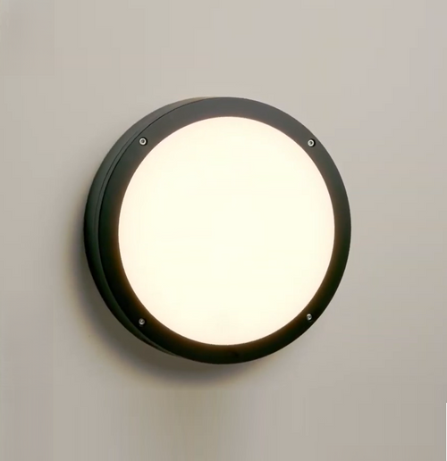 LED Bunker Light Black 28cm Tri-CCT 12W 1200lm IP65 IK10