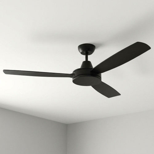 137cm 54-inch Black DC Ceiling Fan Remote 3 Blade 35W 6 Speed