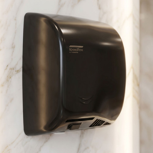 Hand Dryer Black Steel Slim Sensor Operated 850W 27cm
