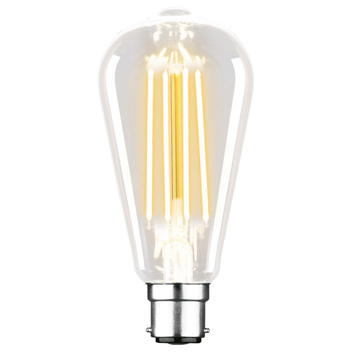 LED ST64 Filament Clear B22 7.5W 2700K 760lm Dimmable