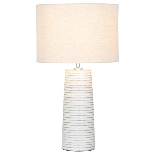 Table Lamp Ceramic White With Shade E27 40W