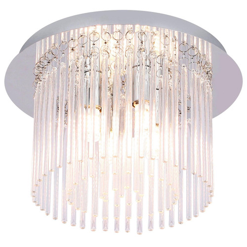 Ceiling Light Chrome Glass 4 Light G9 5W 25cm