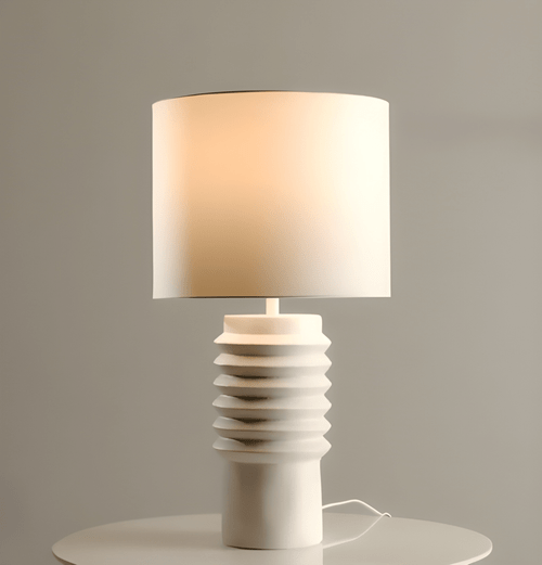 Table Lamp Textured-Ceramic White E27 40W