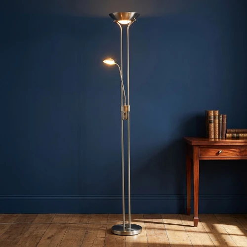 Mother and Child Floor Lamp Silver 3000K 18W/5W 1600lm/450lm