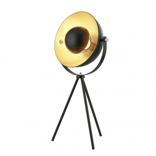 Table Lamp Black Gold Metal E27 40W Tripod
