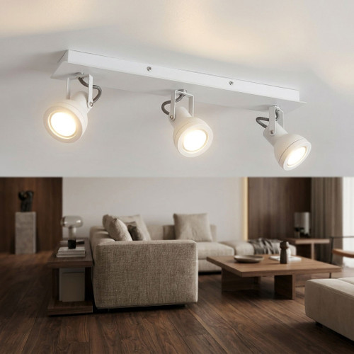 Ceiling Spotlights White 3 Heads 10W Adjustable GU10 42cm