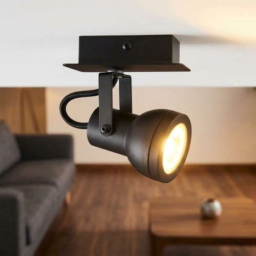Ceiling Spotlight Black 10W Adjustable GU10 Industrial