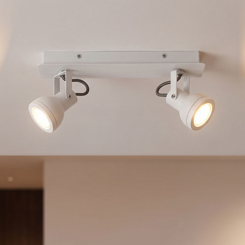 Ceiling Spotlights White 2 Heads 10W Adjustable GU10 28cm