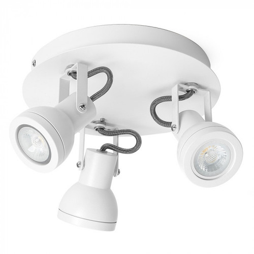 Ceiling Spotlights White 3 Heads 10W Adjustable GU10 19cm