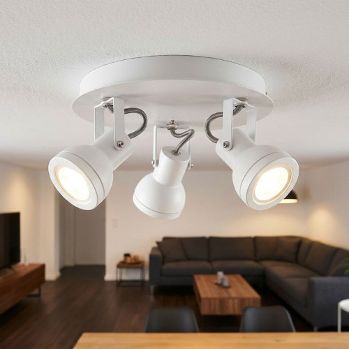 Ceiling Spotlights White 3 Heads 10W Adjustable GU10 19cm