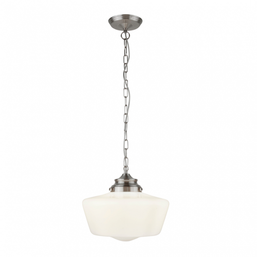 Pendant Light 30cm Chrome Opal Glass E27 40W IP44 Adjustable Cord