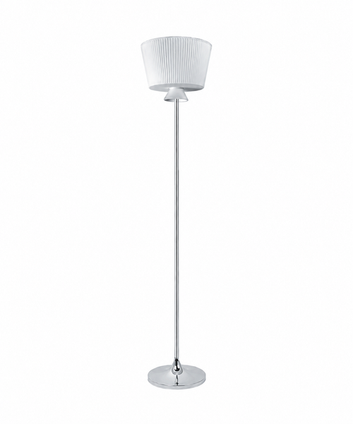 Floor Lamp Chrome Glass Shade 163cm E27 60W