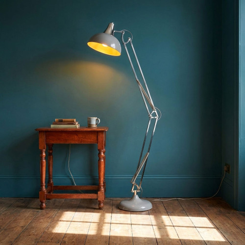 Floor Lamp Grey Metal 135cm E27 60W