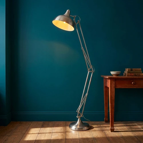 Floor Lamp Chrome Metal 135cm E27 60W