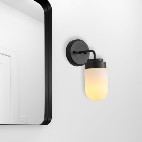 Wall Light Black Opal Glass 42W E27 IP44 28cm