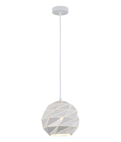 Pendant Light 22cm White Geometric E27 72W Adjustable Cord