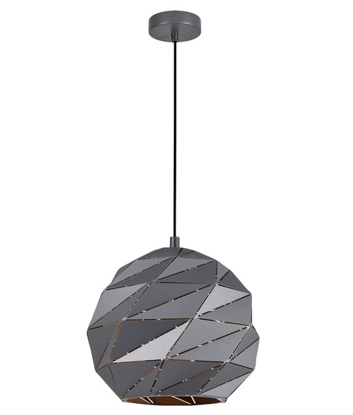 Pendant Light 32cm Grey Geometric E27 72W Adjustable Cord