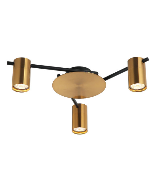 Ceiling Spotlights Brass 3 Heads 35W Adjustable GU10 IP20 51cm