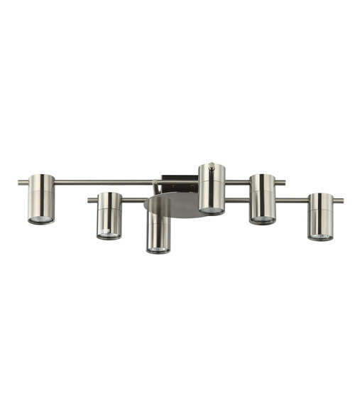 Ceiling Spotlights Chrome 6 Heads 35W Adjustable GU10 IP20 72cm