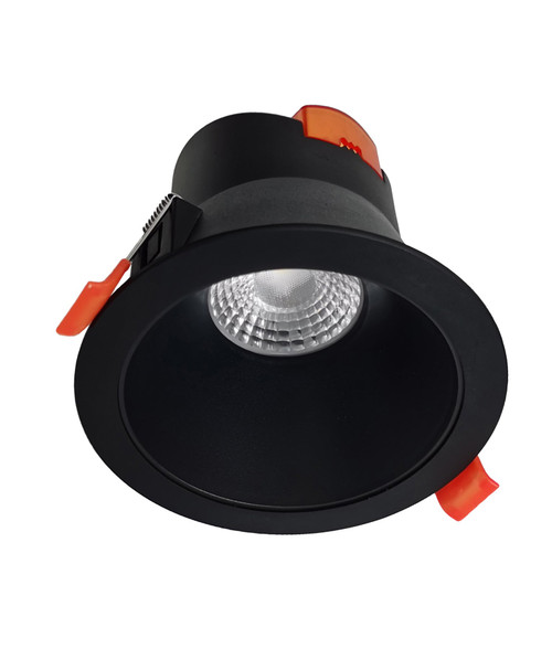 LED Downlight Black 9W 800lm Tri-CCT Dimmable IP54 Recessed 10cm