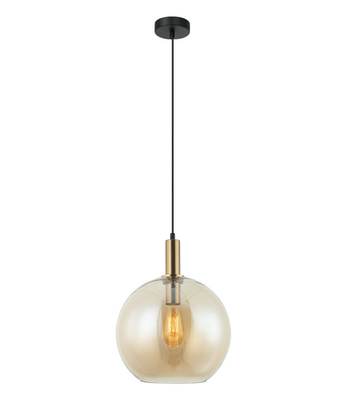 Pendant Light 30cm Amber Glass E27 72W Adjustable Cord