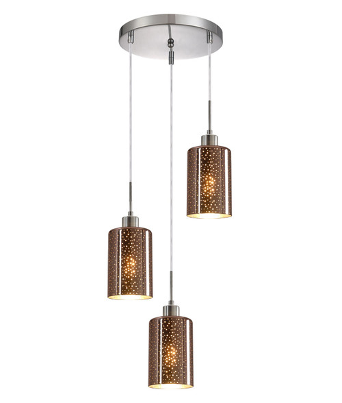 Pendant Light 33cm Rose Gold Dotted Glass E27 72W Adjustable Cord