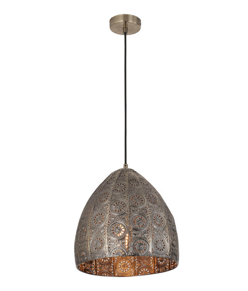 Pendant Light 31cm Aged-Brass Steel E27 60W Adjustable Cord