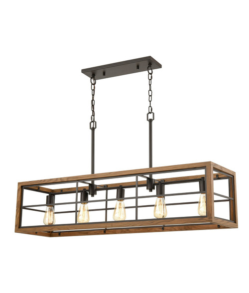 Pendant Light 107cm Bronze Wood E27 60W Adjustable Cord