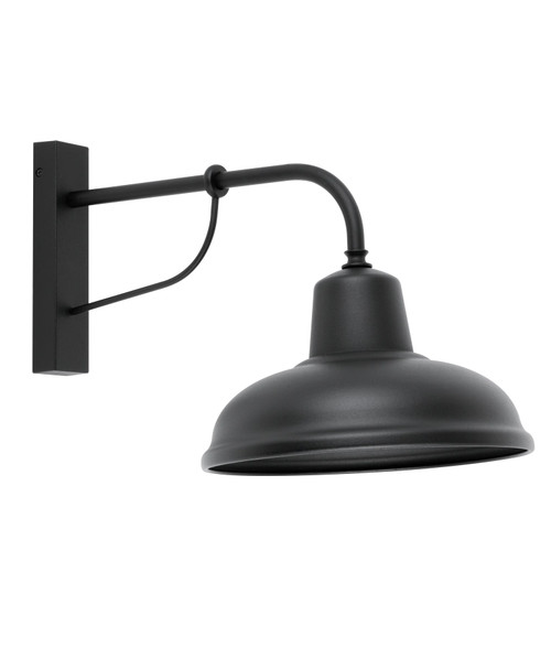 Wall Light Black 60W E27 IP23 25cm Industrial