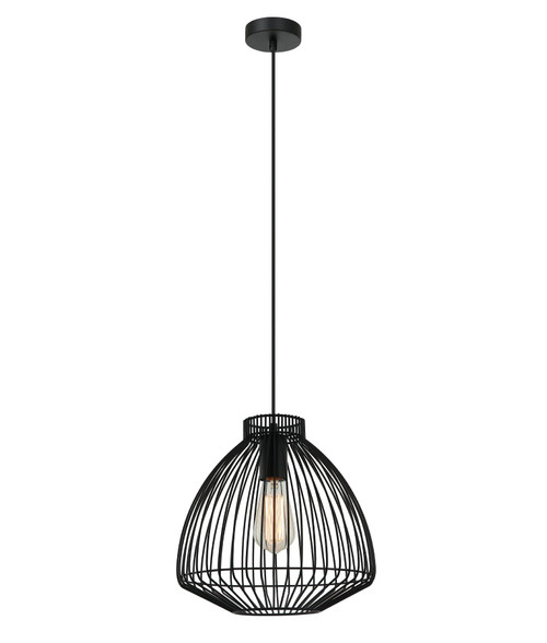 Pendant Light 30cm Black Iron Wire Cage E27 72W Adjustable Cord