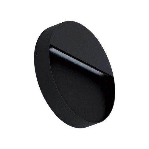Step Light Black 22cm Round 3000K 9W 800lm IP65 12V