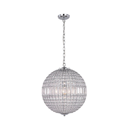 Pendant Light 44cm Chrome-Clear Glass E27 60W Adjustable Chain
