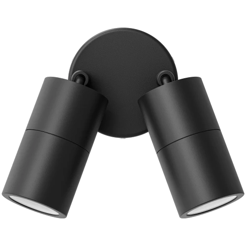 Wall Spotlight Black Twin GU10 35W IP65 240V