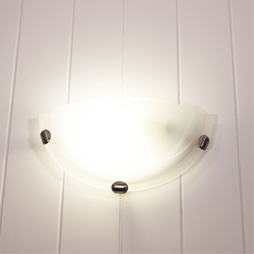 Suave 30cm Uplighter Alabaster / Chrome