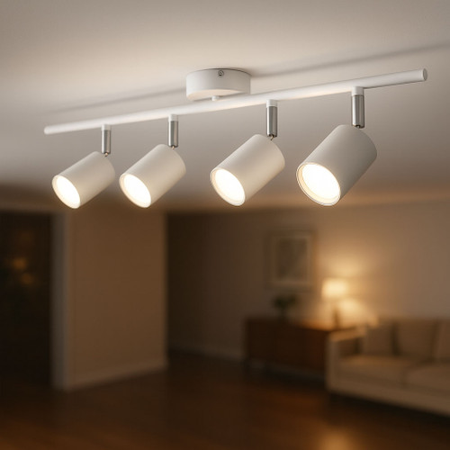4 Light Spotlight GU10 Matt White O400