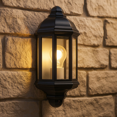 Victorian Flush Wall Light Black