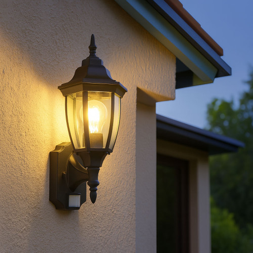 Vintage Style Sensor Light Security Wall Coach Light, Black