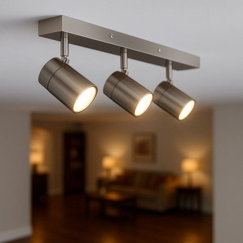 3 Light Spotlight GU10 IP44 Stainless Steel O300