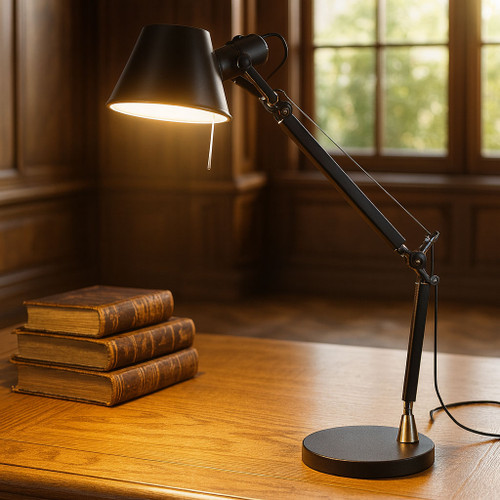Black Graceful Adjustable Desk Lamp