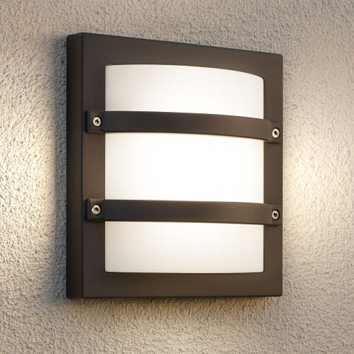 Marine Grade Vandal Resistant Wall Light 240V E27 60W IP65 IK10 24cm Graphite