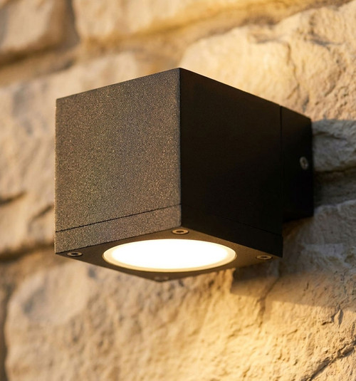 Black Outdoor Wall Light Marine Grade Vandal Resistant 35W IP65 GU10