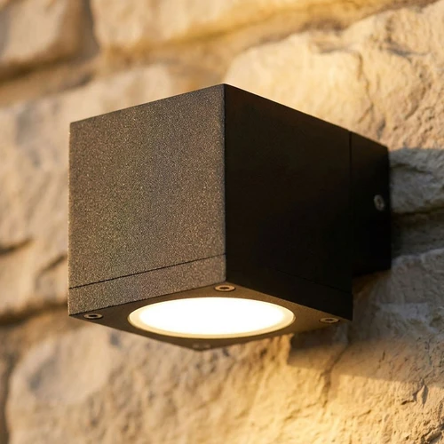 Black Outdoor Wall Light Marine Grade Vandal Resistant 35W IP65 GU10
