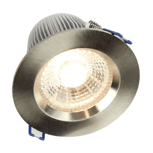 10W LED Downlight Non-Dimmable 750lm IP44 3000K 110mm Brushed Chrome