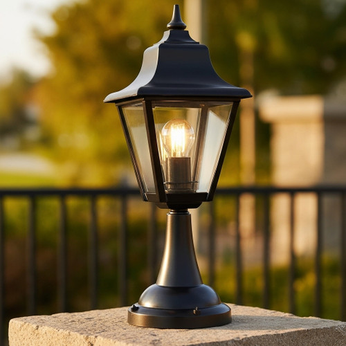 Victorian Pillar Mount Light Black Finish B22 Made In Italy